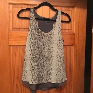 Aqua snakeskin layered tank top
